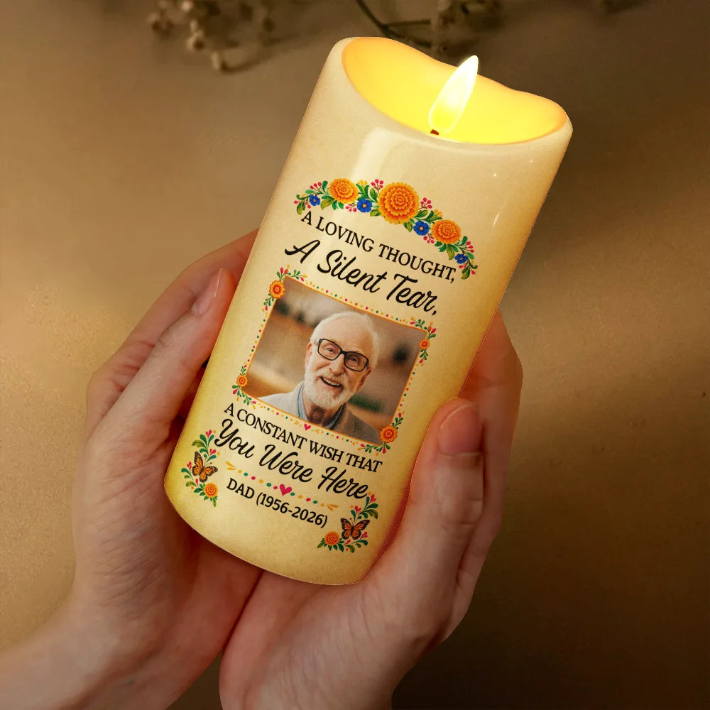 Custom Photo,Family,Sympathetic,Top Market,Upload Full Photo - Day Of The Dead Memorial - Personalized Custom Photo I'm Always With You Flameless LED Candle