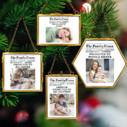 Adorable,Christmas,Custom Photo,First Christmas,Gift For Kids,New Baby,Upload Full Photo - Christmas Gift For Big Sister or Brother - Personalized Custom Photo Newspaper Metal Frame Ornament