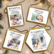 Adorable,Christmas,Custom Photo,First Christmas,Gift For Kids,New Baby,Upload Full Photo - Christmas Gift For Big Sister or Brother - Personalized Custom Photo Newspaper Metal Frame Ornament