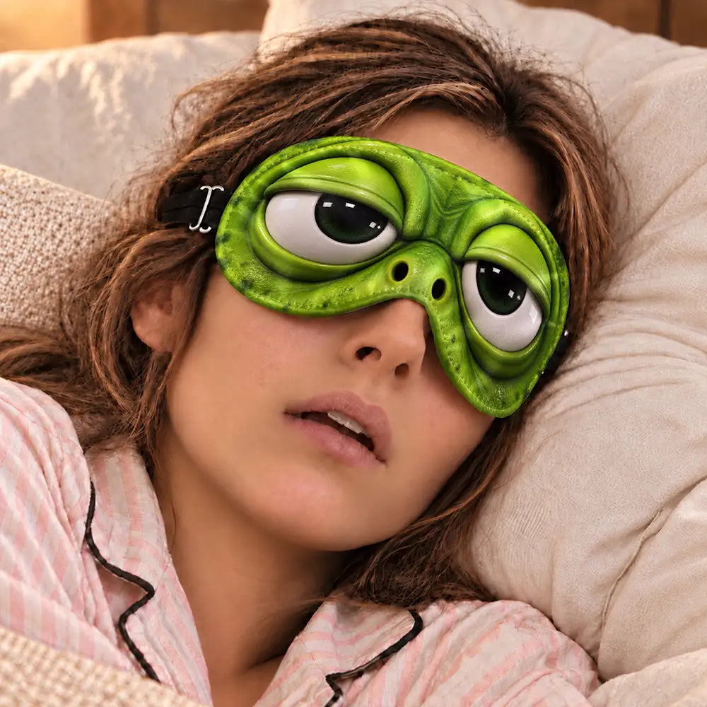 Travel Gag Gift For Best Friend, Bestie, Coworker - Personalized Sleepy 3D Animal Character Funny Sleep Mask