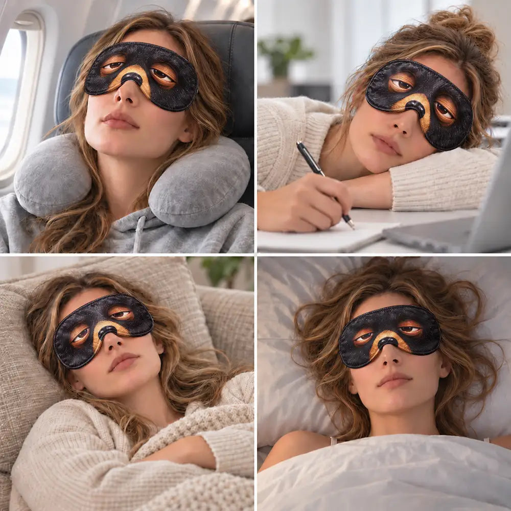 Afro Besties, Christmas, Gift For Bestie, Humorous, Icon, Travel - Travel Gag Gift For Best Friend, Bestie, Coworker - Personalized Sleepy 3D Animal Character Funny Sleep Mask