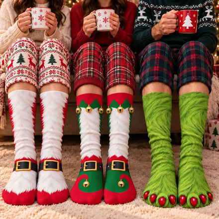 Funny Christmas Gag Gift For Friends Siblings Family - Personalized Christmas Character Feet Socks