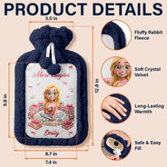 Christmas,Cozy,Gift For Women,Gift For Yourself,Gifts For Her,Reading,Vector - Gift For Book Lover - Personalized Just A Girl Who Loves Books Hot Water Bottle