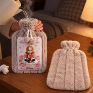 Christmas,Cozy,Gift For Women,Gift For Yourself,Gifts For Her,Reading,Vector - Gift For Book Lover - Personalized Just A Girl Who Loves Books Hot Water Bottle