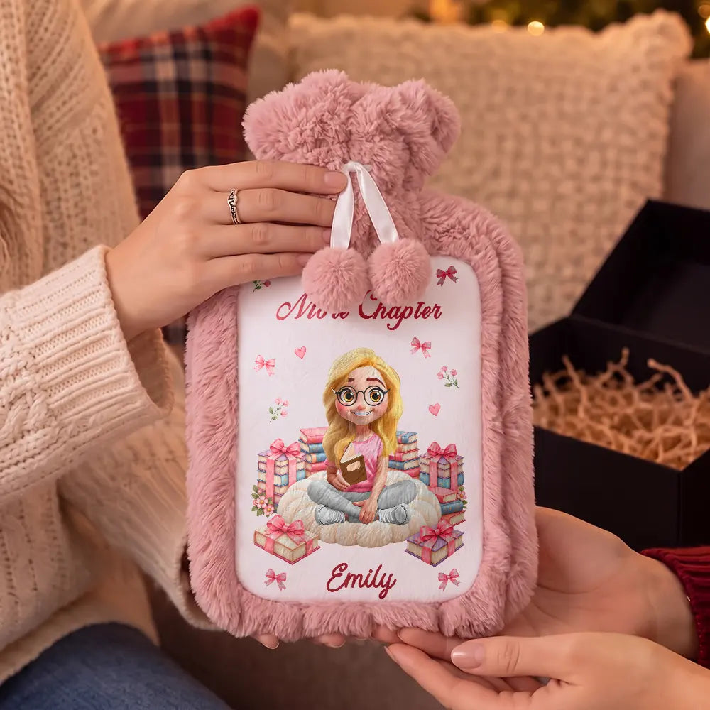 Christmas,Cozy,Gift For Women,Gift For Yourself,Gifts For Her,Reading,Vector - Gift For Book Lover - Personalized Just A Girl Who Loves Books Hot Water Bottle