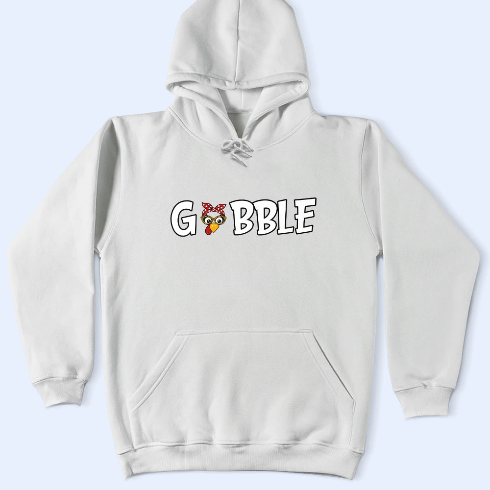 Family,Humorous,Icon,Thanksgiving - Thanksgiving Gift For Family - Personalized Gobble T Shirt