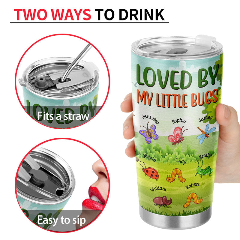 Loved By My Little Bugs Gardening Lady - Gift For Women - Personalized Custom Tumbler