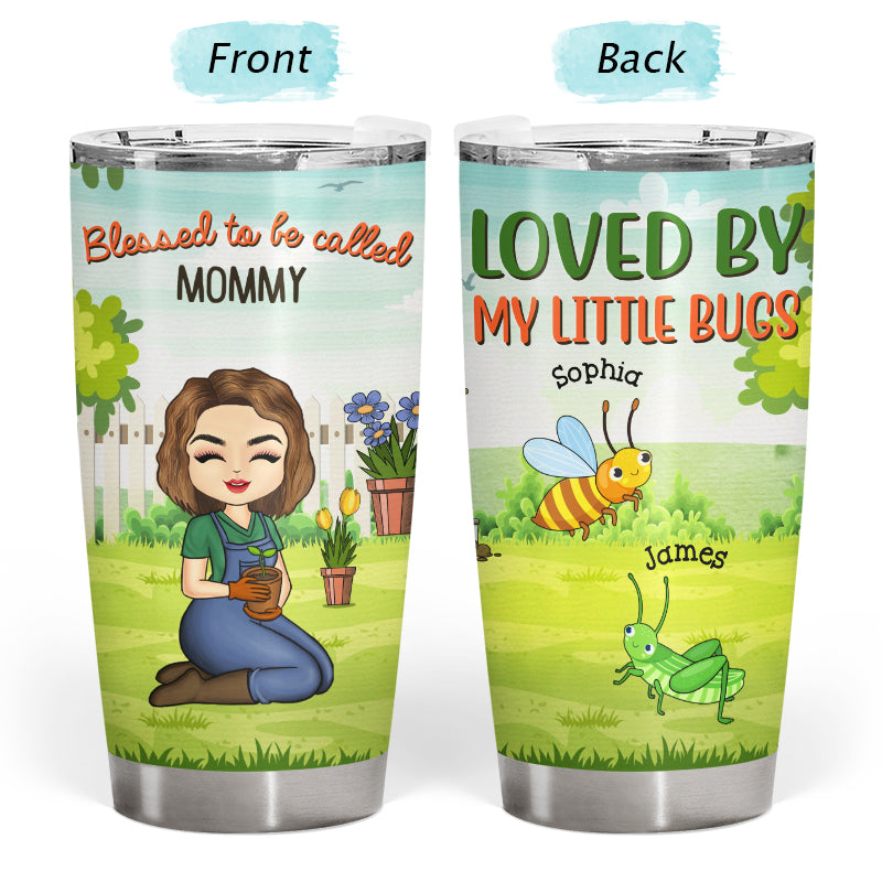 Loved By My Little Bugs Gardening Lady - Gift For Women - Personalized Custom Tumbler