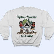 Making Memories One Campsite At A Time Dogs Camping Husband Wife - Couple Gift - Personalized Custom T Shirt