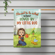 Loved By My Little Bugs Gardening Lady - Gift For Women - Personalized Custom Flag