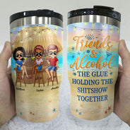 We Go Together Like Drunk And Disorderly Beach Vacation Best Friends - Bestie BFF Gift - Personalized Custom Triple 3 In 1 Can Cooler
