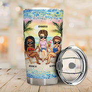 I'd Walk Through Fire For You Sister Beach Traveling - Funny Sister Gifts - Personalized Custom Tumbler