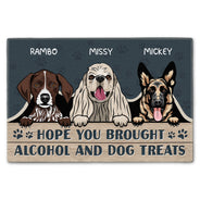 Hope You Brought Alcohol And Dog Treats Cat Treats - Personalized Custom Doormat