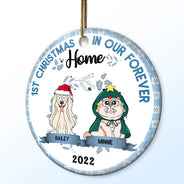 My First Christmas In My Forever Home - Christmas Gift For Cat, Dog Owner, Pet Lover - Personalized Circle Ceramic Ornament