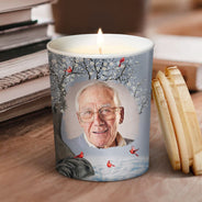 Custom Photo Continue To Light Up The World - Memorial Gift For Family, Friends, Siblings - Personalized Scented Candle With Wooden Lid