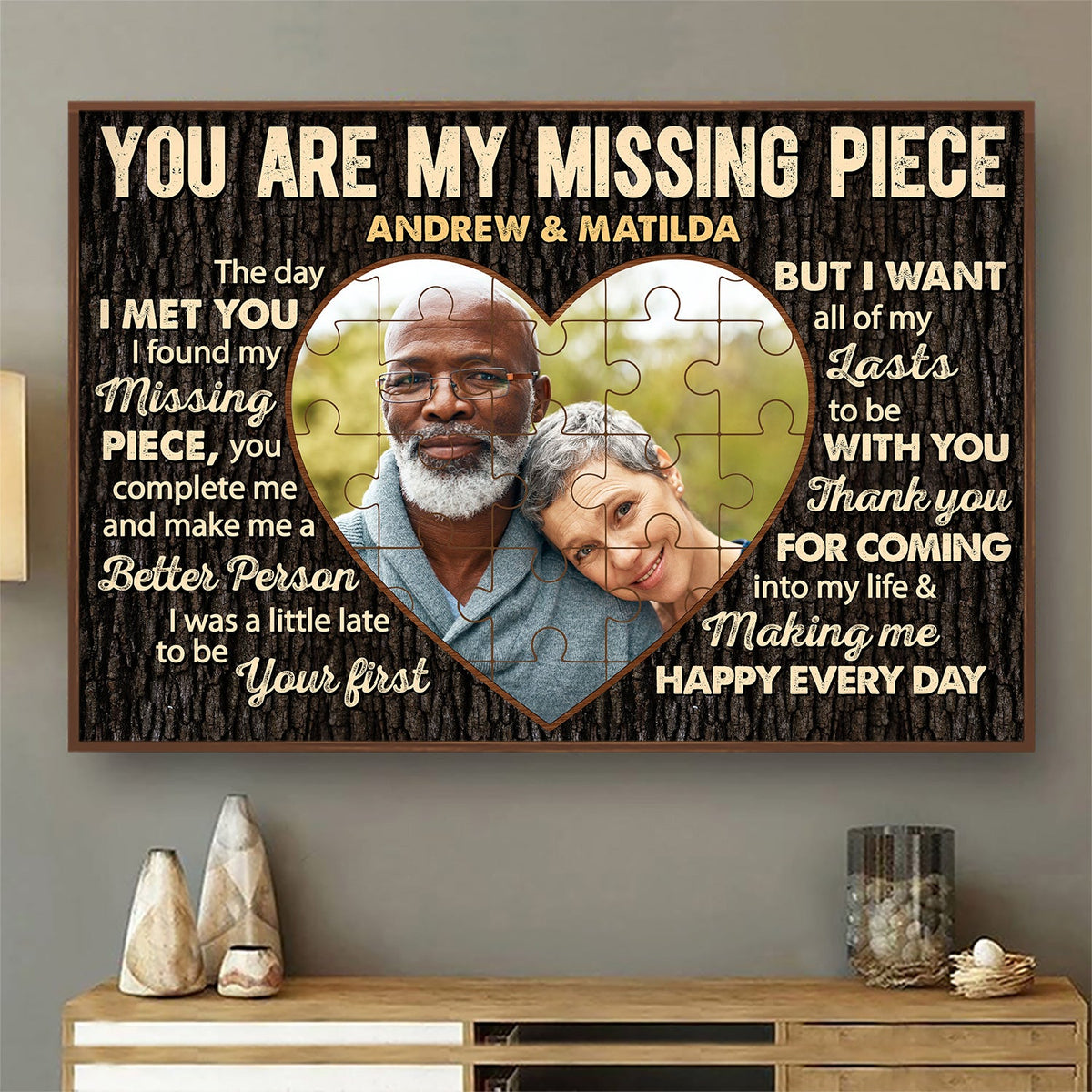 Custom Photo You Are My Missing Piece - Anniversary Gift For Couples - Personalized Poster