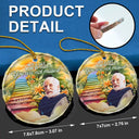Custom Photo Heaven Stairs I'm Always With You - Personalized Circle Glass Ornament