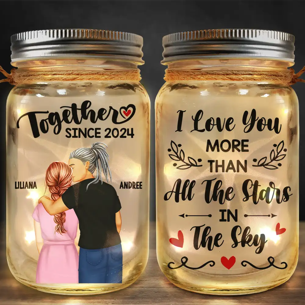 Gift For Couples - Forehead Kissing Couple Our Memories Are Countless Our Love Is Endless - Personalized Mason Jar Light