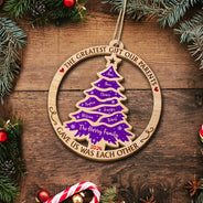 Family - Christmas Tree Family Where Life Begins And Love Never Ends - Personalized Custom Shaped Wooden Ornament