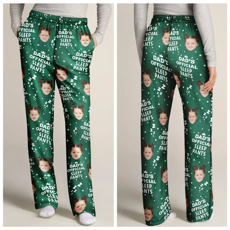 Gift For Father, Gift For Grandpa - Custom Photo Papa's Official Sleep Pants - Personalized Pajama Pants