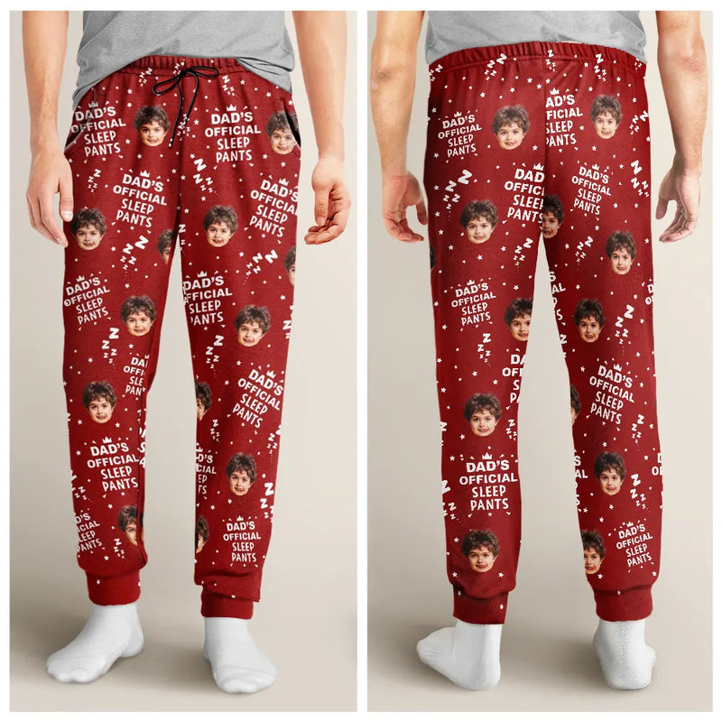 Gift For Father, Gift For Grandpa - Custom Photo Papa's Official Sleep Pants - Personalized Pajama Pants
