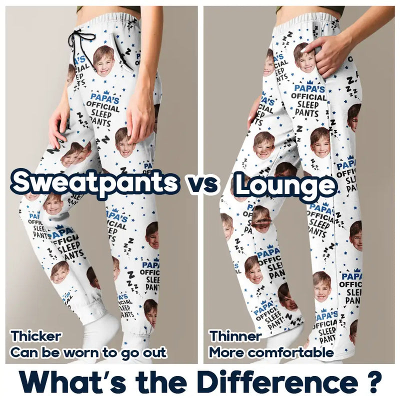 Gift For Father, Gift For Grandpa - Custom Photo Papa's Official Sleep Pants - Personalized Pajama Pants