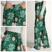 Gift For Father, Gift For Grandpa - Custom Photo Papa's Official Sleep Pants - Personalized Pajama Pants