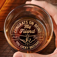 Gift For Brothers,Gift For Bestie,Gift For Men - Congrats On Being My Brother You Lucky Man - Personalised Engraved Whiskey Glass