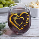 Gift For Mother, Gift For Grandma - We Love Mom Grandma Sweethearts Kid Grandkid - Personalized Stemless Wine Glass
