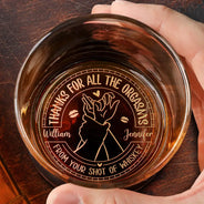 Gift For Couples, Gift For Husband, Gift For Boyfriend - Couple Thanks For All The Orgasms Husband Wife - Personalized Engraved Whiskey Glass