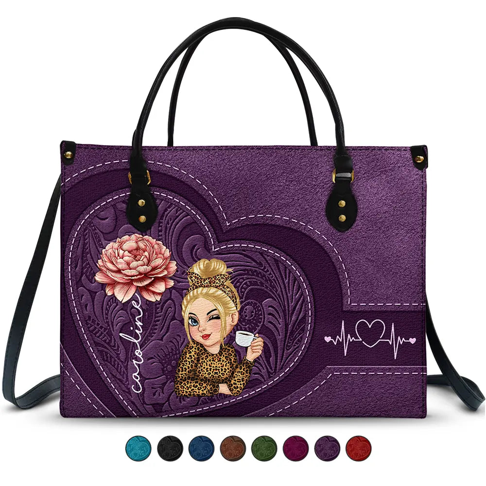 Birth Flowers Bloom Where You're Planted Woman Mom Grandma - Personalized Leather Bag