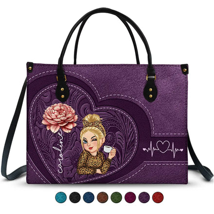 Birth Flowers Bloom Where You're Planted Woman Mom Grandma - Personalized Leather Bag