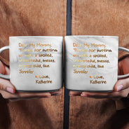 Gift For Mother - Mom Thanks For Putting Up With My Sibbling From Favorite Child - Personalized Marble Mug
