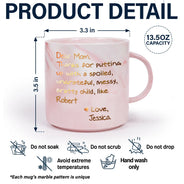 Gift For Mother - Mom Thanks For Putting Up With My Sibbling From Favorite Child - Personalized Marble Mug