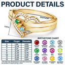 Gift For Women,Gift For Yourself,Gift For Mother,Love,Happy,Gift For Bestie - Elegant Custom Name Gemstones For Besties - Personalized Birthstone Heart Ring