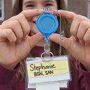 Nurse,Teacher,Gift For Women,Happy,Custom Photo - Custom Photo Funny Dog Cat Person Face - Personalized Badge Reel