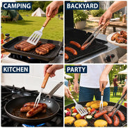 Gift For Father,Gift For Grandpa,Grandpa's Hobby,Dad's Hobby,Grilling,Non-Eng,Icon,Proud - Best Flippin Dad Ever - Personalized BBQ Tool Set With Storage Bag