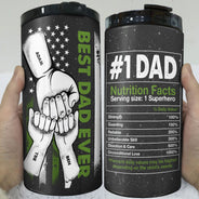 Best Dad Ever Hand Pump - Gift For Dad, Grandpa - Personalized Custom 4 In 1 Can Cooler Tumbler