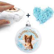 Custom Photo In Loving Memory - Christmas Gift For Dog Lovers - Personalized Clear Flat Ball Ornament