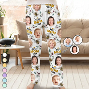 Gift For Mother,Gift For Grandma,Happy - Custom Photo Bee Flowral Best Grandma Ever - Personalized Pajama Pants