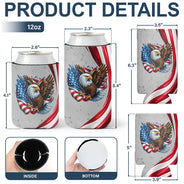 Independence Day,America 250th,Gift For Men,Icon,Proud - America 250th Anniversary US Pride Patriotic Eagle - Personalized Can Cooler Sleeve