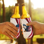 Independence Day,America 250th,Gift For Men,Icon,Proud - America 250th Anniversary US Pride Patriotic Eagle - Personalized Can Cooler Sleeve