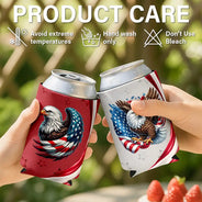 Independence Day,America 250th,Gift For Men,Icon,Proud - America 250th Anniversary US Pride Patriotic Eagle - Personalized Can Cooler Sleeve