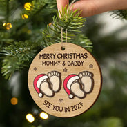 Baby Expecting See You In 2027 - Personalized 2-Layered Wooden Ornament