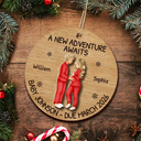 Christmas,New Dad,New baby,New Mom,Happy - Baby Expecting See You - Personalized 2-Layered Wooden Ornament