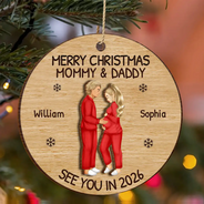 Christmas,New Dad,New baby,New Mom,Happy - Baby Expecting See You - Personalized 2-Layered Wooden Ornament
