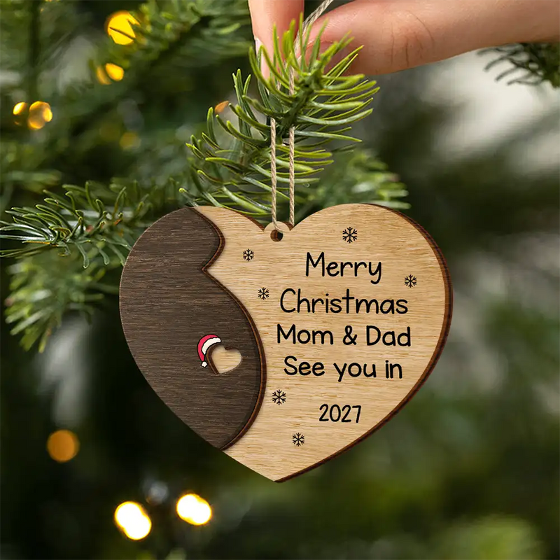 Adorable, First Christmas, New Mom, Christmas, Gift For Mother, Icon - Baby Bump First Christmas - Personalized 2-Layered Wooden Ornament