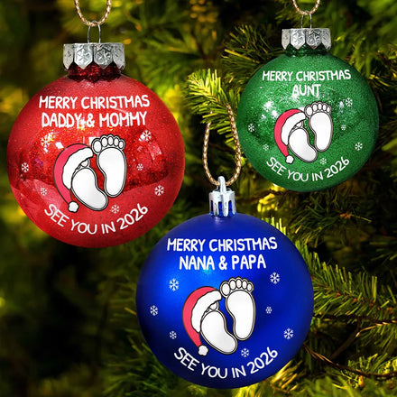Baby Expecting See You In 2026 - Personalized Ball Ornament