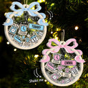 Adorable,New Mom,Christmas,Gift For Mother,Icon - Baby First Christmas Coquette - Personalized 3-Layered Acrylic Shaker Ornament