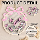 Adorable,New Mom,Christmas,Gift For Mother,Icon - Baby First Christmas Coquette - Personalized 3-Layered Acrylic Shaker Ornament